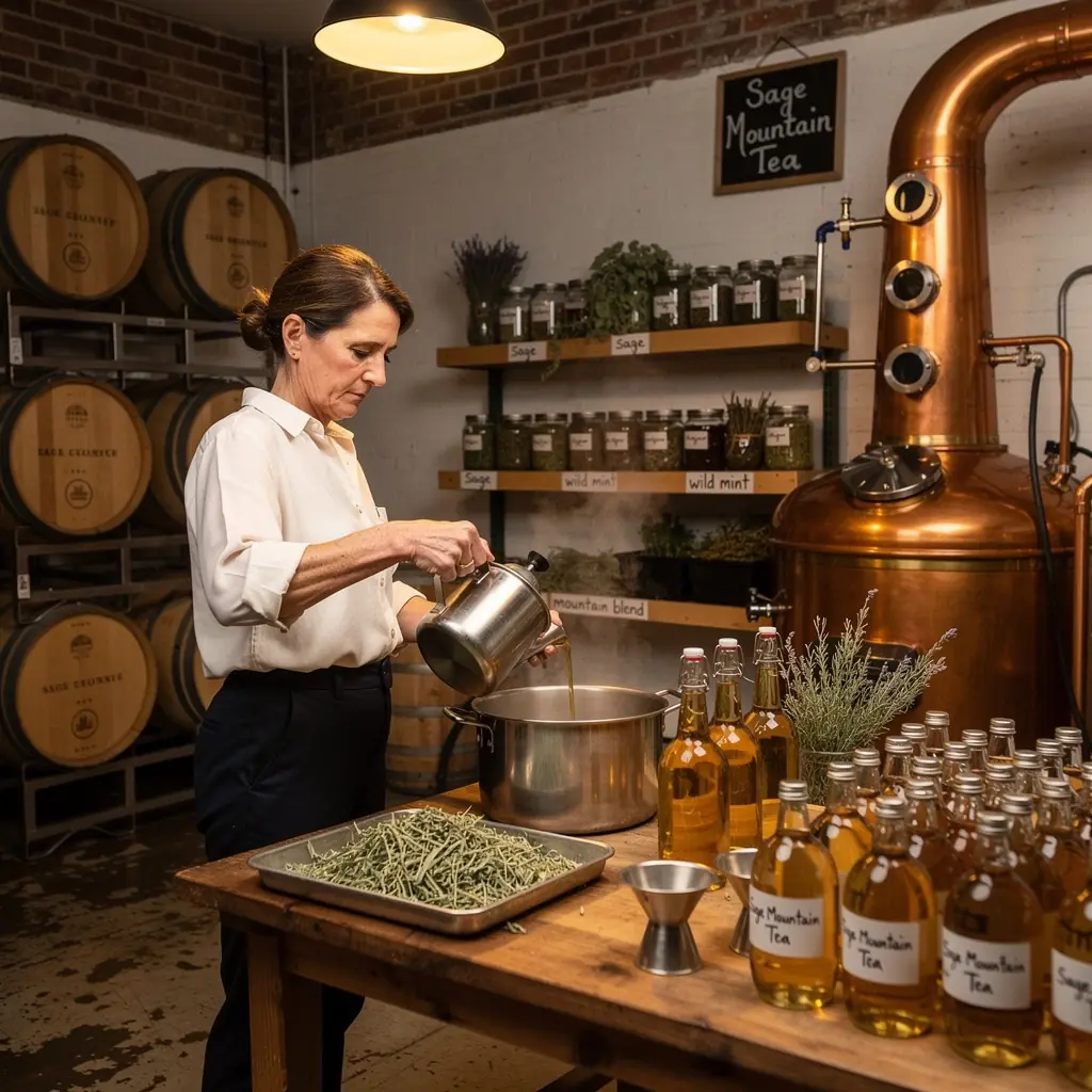 Sveže nabran zelišča v košarici, pripravljena za pripravo čaja.